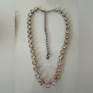 Elegant Silver and Gold Crystal Necklace